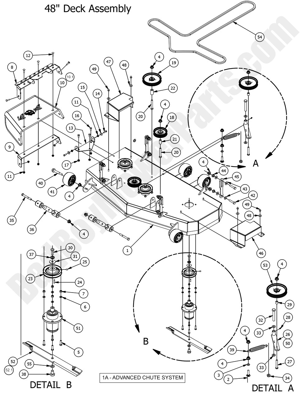 2016 Compact Outlaw48in Deck DiagramBad Boy Mower Parts